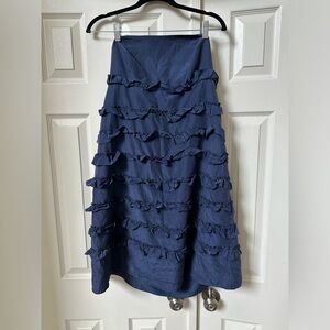Navy Ruffled Women's Sleeveless dress
